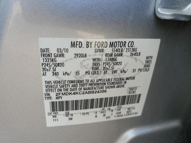 Photo 10 from auction – 2010 FORD EDGE LIMIT with VIN 2FMDK4KC2ABB24356
