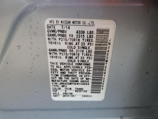Photo 10 from auction – 2014 NISSAN ROGUE SELE with VIN JN8AS5MT5EW104864