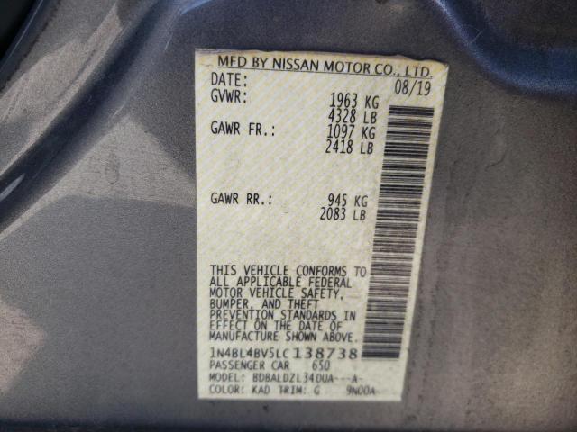 Photo 10 from auction – 2020 NISSAN ALTIMA S with VIN 1N4BL4BV5LC138738