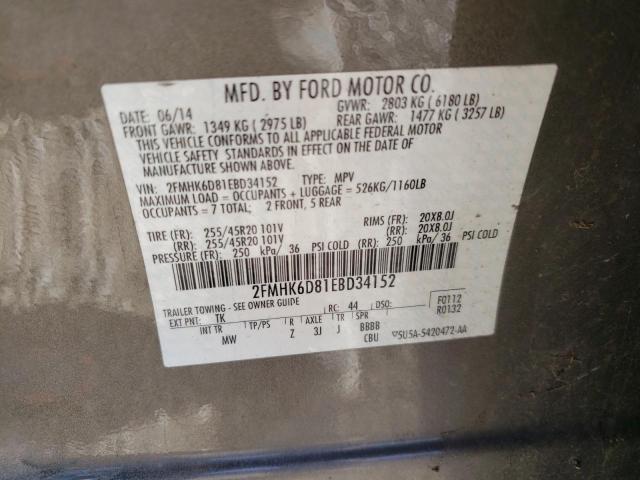 Photo 10 from auction – 2014 FORD FLEX LIMIT with VIN 2FMHK6D81EBD34152