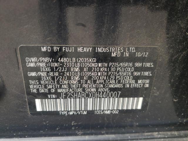 Photo 10 from auction – 2013 SUBARU FORESTER 2 with VIN JF2SHABCXDH440007