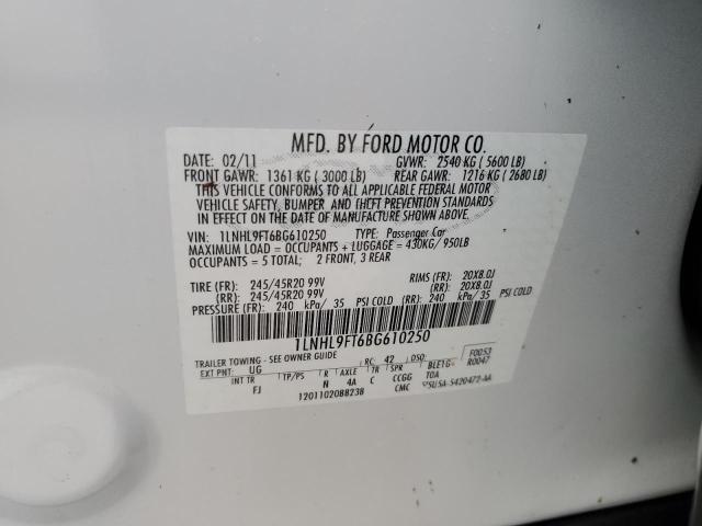 Photo 10 from auction – 2011 LINCOLN MKS with VIN 1LNHL9FT6BG610250