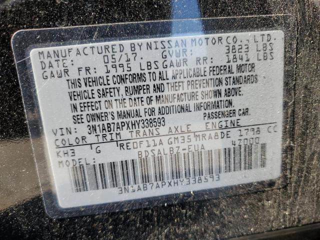 Photo 10 from auction – 2017 NISSAN SENTRA S with VIN 3N1AB7APXHY338593