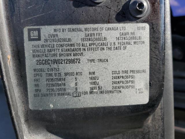 Photo 10 from auction – 2002 CHEVROLET SILVERADO with VIN 2GCEC19V021298672