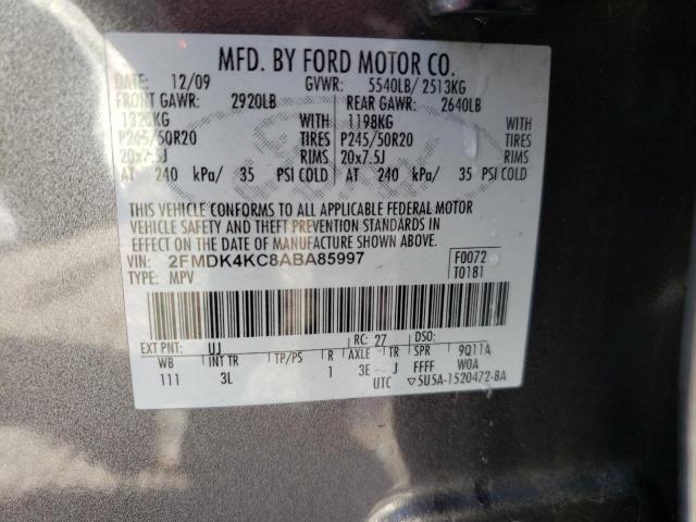 Photo 10 from auction – 2010 FORD EDGE LIMIT with VIN 2FMDK4KC8ABA85997