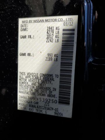 Photo 10 from auction – 2012 NISSAN ALTIMA BAS with VIN 1N4AL2AP9CN539250