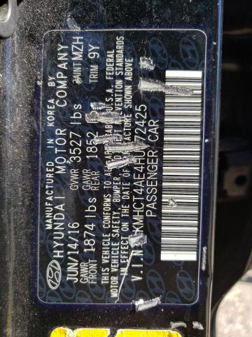 Photo 10 from auction – 2017 HYUNDAI ACCENT SE with VIN KMHCT4AE4HU172425