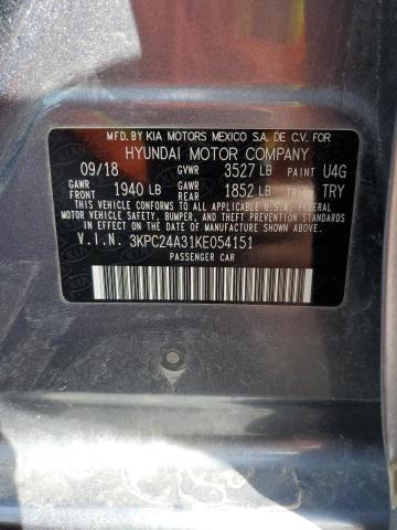 Photo 10 from auction – 2019 HYUNDAI ACCENT SE with VIN 3KPC24A31KE054151