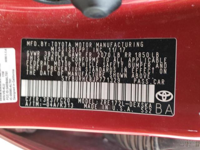 Photo 10 from auction – 2018 TOYOTA COROLLA L with VIN 5YFBURHE8JP771329