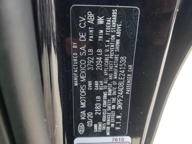 Photo 10 from auction – 2020 KIA FORTE FE with VIN 3KPF24AD8LE241538