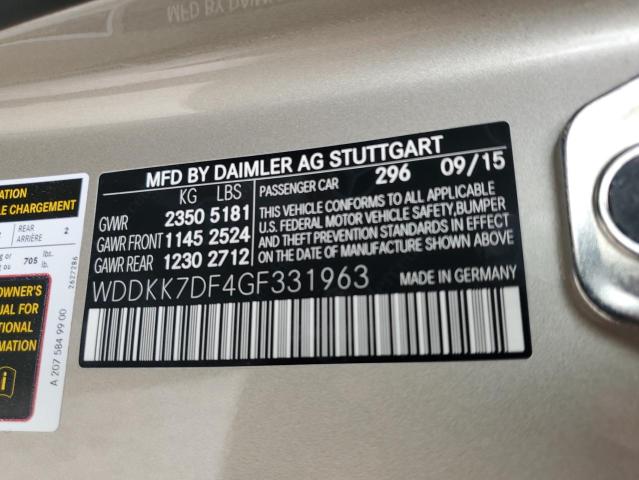 Zdjęcie 10 z aukcji – 2016 MERCEDES-BENZ E 550 z VIN WDDKK7DF4GF331963