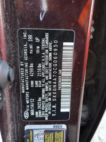 Photo 10 from auction – 2012 KIA OPTIMA EX with VIN 5XXGN4A70CG060950