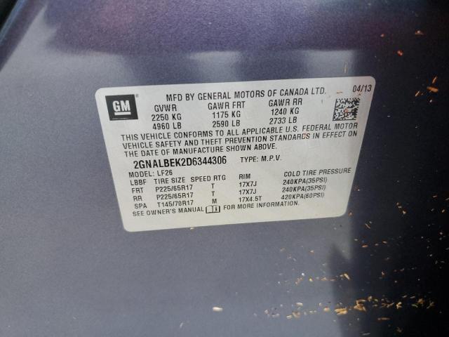 Photo 10 from auction – 2013 CHEVROLET EQUINOX LS with VIN 2GNALBEK2D6344306