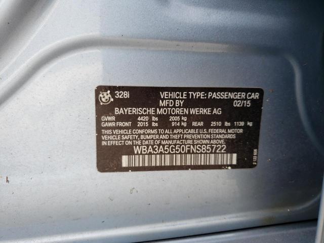 Photo 10 from auction – 2015 BMW 328 I with VIN WBA3A5G50FNS85722