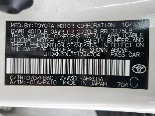 Zdjęcie 10 z aukcji – 2014 TOYOTA PRIUS z VIN JTDKN3DU3E1744704