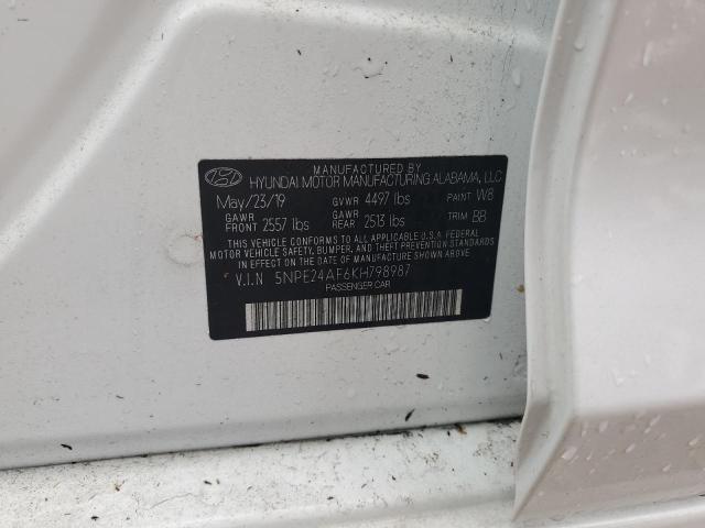 Photo 10 from auction – 2019 HYUNDAI SONATA SE with VIN 5NPE24AF6KH798987