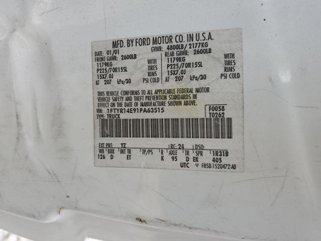 Photo 10 from auction – 2001 FORD RANGER SUP with VIN 1FTYR14E91PA63515