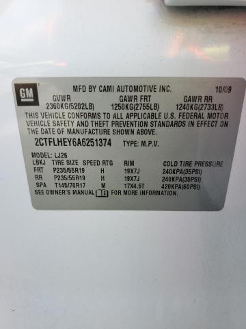 Photo 10 from auction – 2010 GMC TERRAIN SL with VIN 2CTFLHEY6A6251374