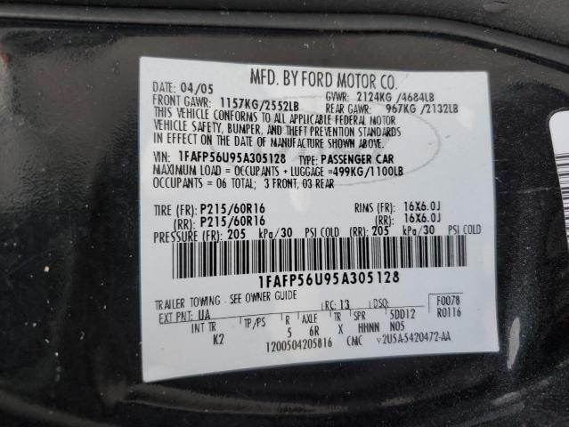 Photo 10 from auction – 2005 FORD TAURUS with VIN 1FAFP56U95A305128