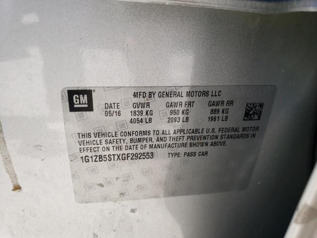 Photo 10 from auction – 2016 CHEVROLET MALIBU LS with VIN 1G1ZB5STXGF292553