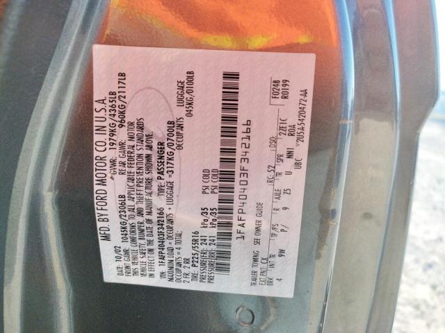 Photo 10 from auction – 2003 FORD MUSTANG with VIN 1FAFP40403F342166