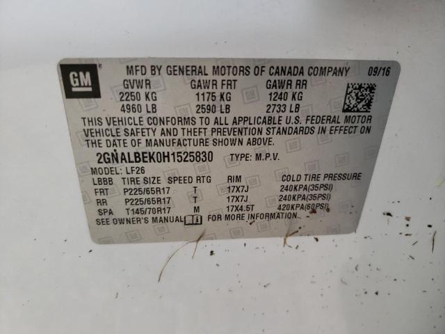 Photo 10 from auction – 2017 CHEVROLET EQUINOX LS with VIN 2GNALBEK0H1525830