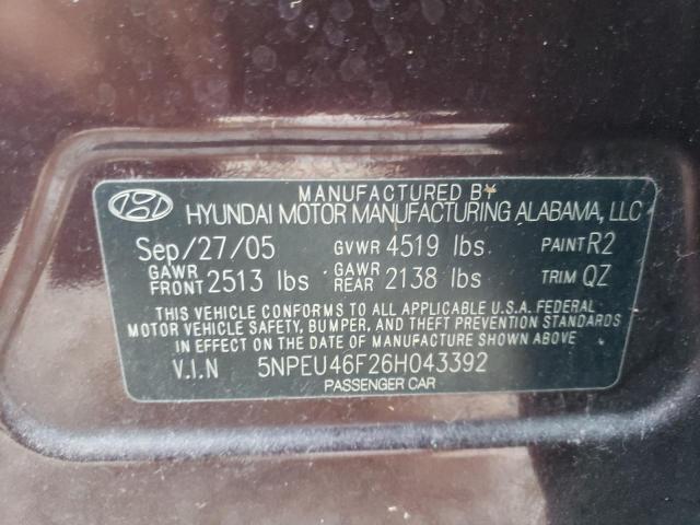 Photo 10 from auction – 2006 HYUNDAI SONATA GLS with VIN 5NPEU46F26H043392