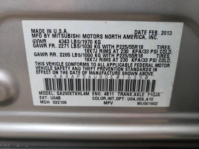 Photo 10 from auction – 2013 MITSUBISHI OUTLANDER with VIN 4A4AP5AU6DE016350