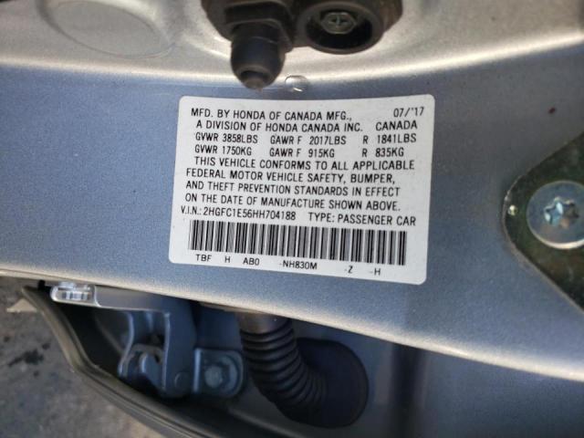 Photo 10 from auction – 2017 HONDA CIVIC SI with VIN 2HGFC1E56HH704188