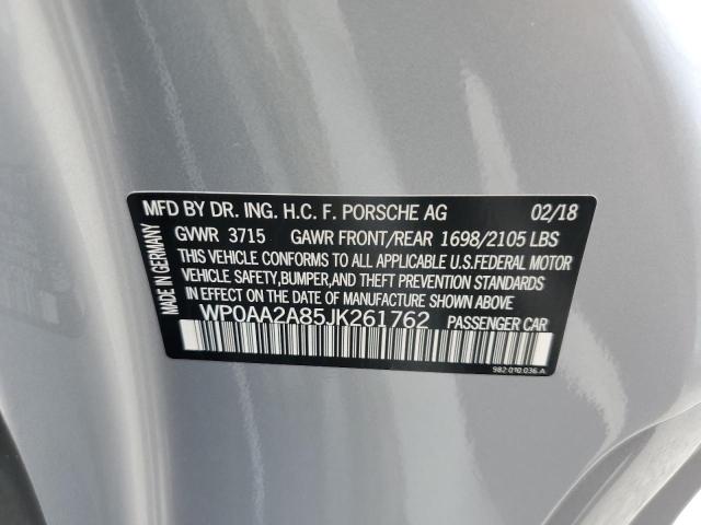 Photo 10 from auction – 2018 PORSCHE CAYMAN with VIN WP0AA2A85JK261762