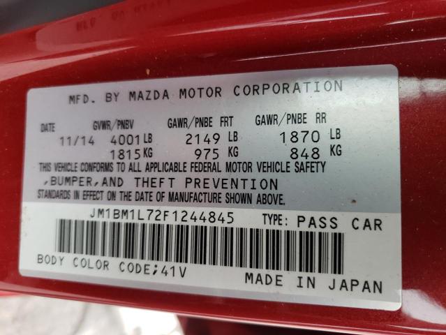 Photo 10 from auction – 2015 MAZDA 3 TOURING with VIN JM1BM1L72F1244845