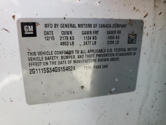 Photo 10 from auction – 2016 CHEVROLET IMPALA LT with VIN 2G1115S34G9154824