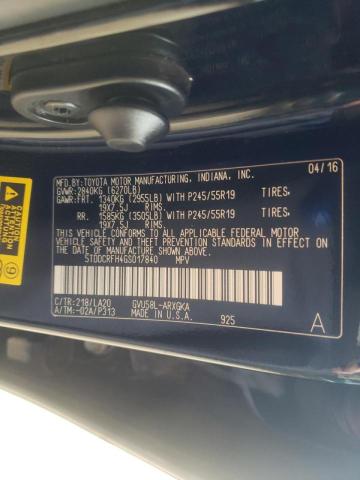 Photo 10 from auction – 2016 TOYOTA HIGHLANDER with VIN 5TDDCRFH4GS017840