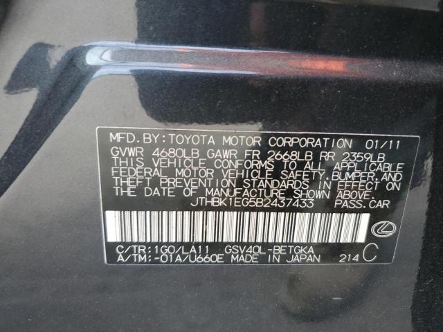 Photo 10 from auction – 2011 LEXUS ES 350 with VIN JTHBK1EG5B2437433