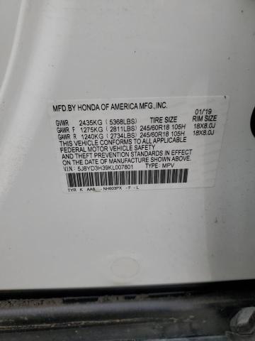 Photo 10 from auction – 2019 ACURA MDX with VIN 5J8YD3H39KL007801