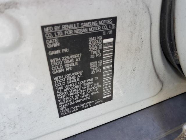 Photo 10 from auction – 2019 NISSAN ROGUE S with VIN KNMAT2MV5KP514952