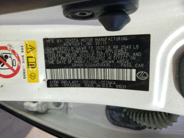 Photo 10 from auction – 2017 LEXUS ES 350 with VIN 58ABK1GG6HU056495