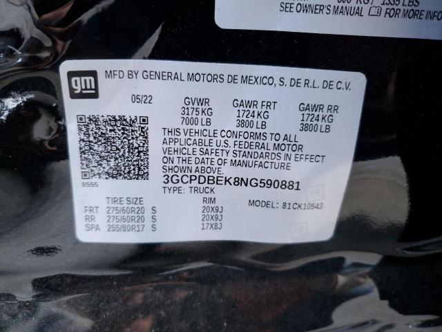 Photo 10 from auction – 2022 CHEVROLET SILVERADO with VIN 3GCPDBEK8NG590881