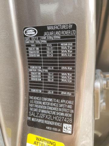 Photo 10 from auction – 2020 LAND ROVER RANGE ROVE with VIN SALZJ2FX2LH027428
