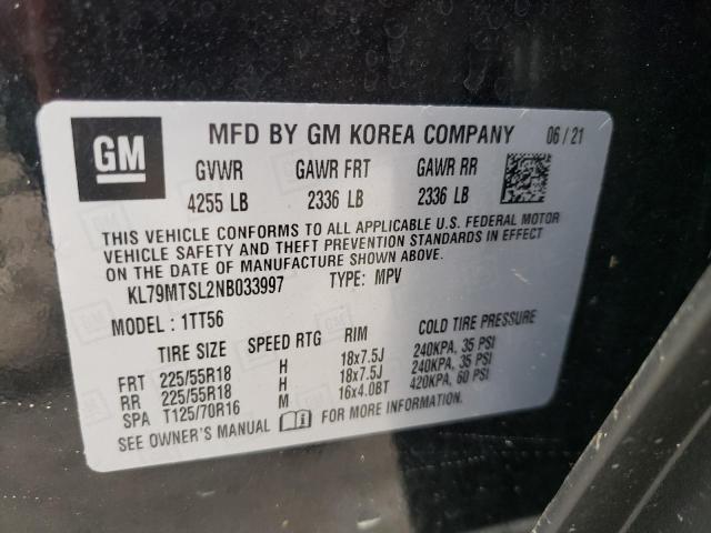 Photo 10 from auction – 2022 CHEVROLET TRAILBLAZE with VIN KL79MTSL2NB033997