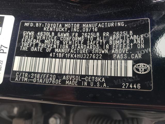 Photo 10 from auction – 2017 TOYOTA CAMRY LE with VIN 4T1BF1FK4HU327622