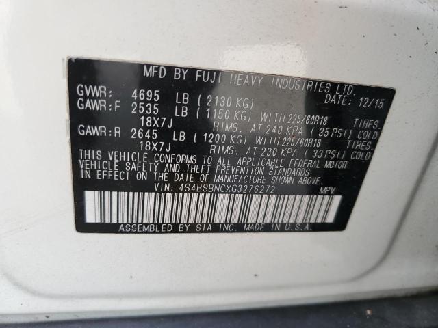 Photo 10 from auction – 2016 SUBARU OUTBACK 2. with VIN 4S4BSBNCXG3276272