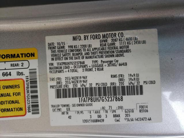 Photo 10 from auction – 2016 FORD MUSTANG with VIN 1FATP8UH7G5237868