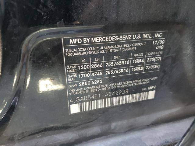 Photo 10 from auction – 2001 MERCEDES-BENZ ML 320 with VIN 4JGAB54E11A242238