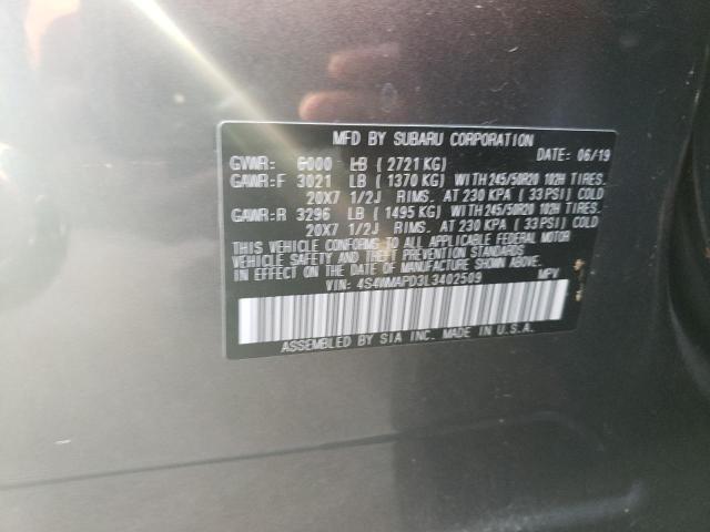 Photo 10 from auction – 2020 SUBARU ASCENT LIM with VIN 4S4WMAPD3L3402509