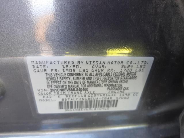 Photo 10 from auction – 2021 NISSAN VERSA SV with VIN 3N1CN8EV6ML840460