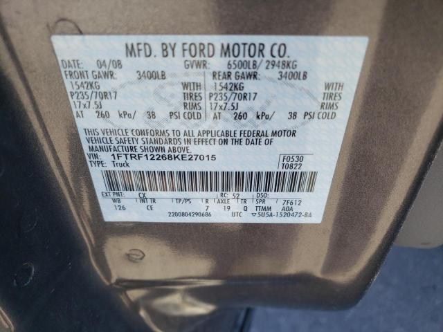 Photo 10 from auction – 2008 FORD F150 with VIN 1FTRF12268KE27015