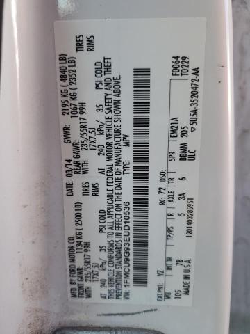 Photo 10 from auction – 2014 FORD ESCAPE SE with VIN 1FMCU9G93EUD10536