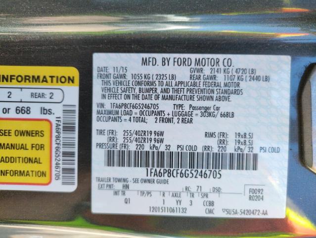 Photo 10 from auction – 2016 FORD MUSTANG GT with VIN 1FA6P8CF6G5246705