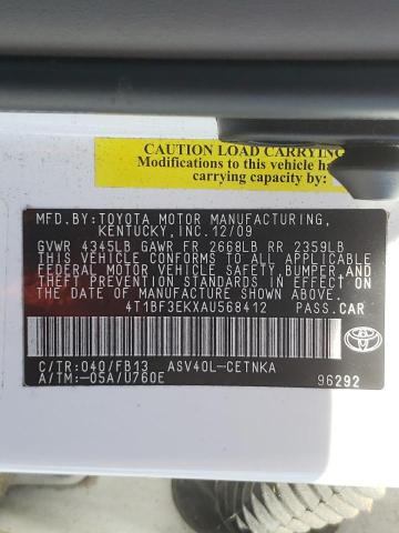Photo 10 from auction – 2010 TOYOTA CAMRY BASE with VIN 4T1BF3EKXAU568412